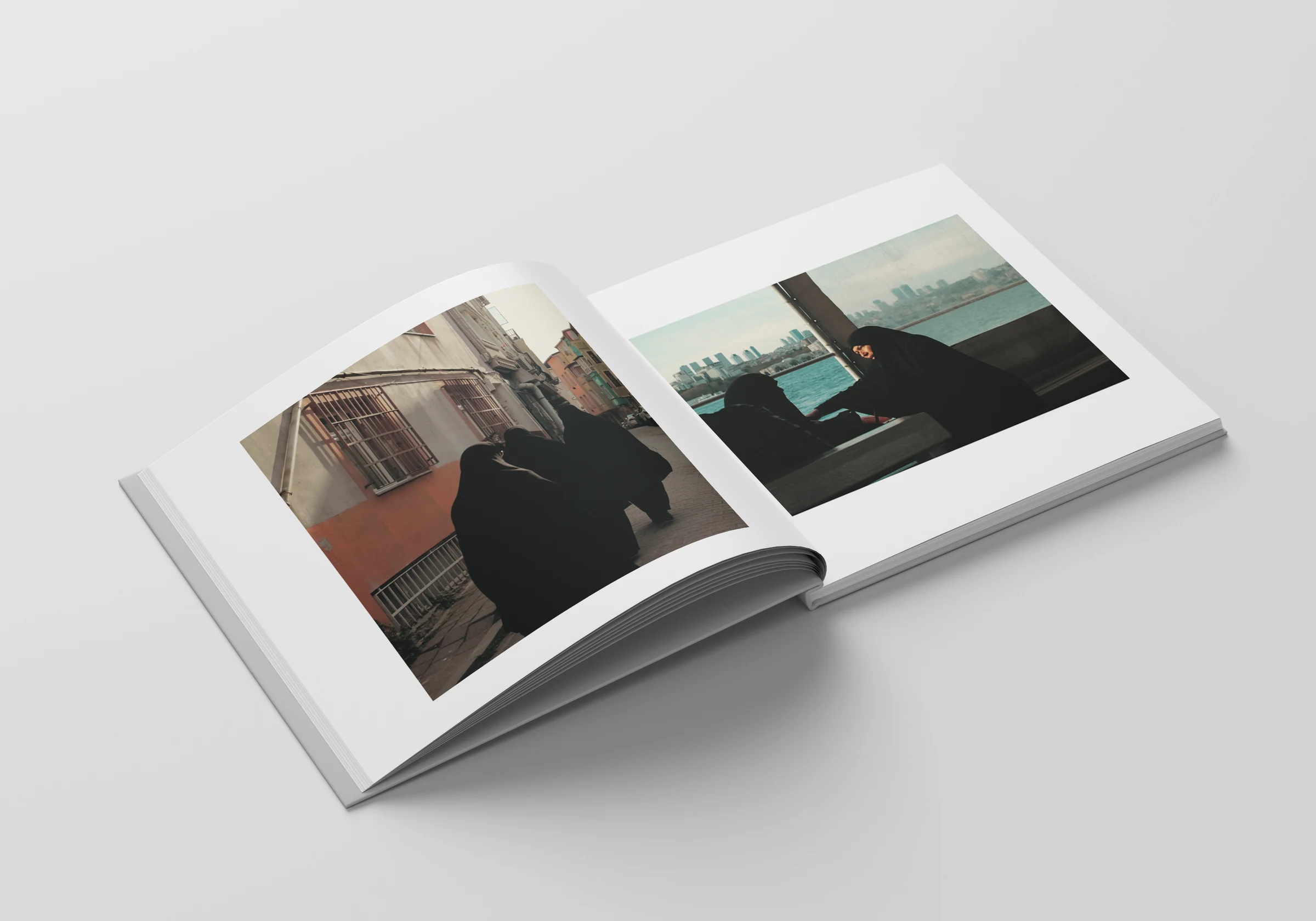 Open pages showing Istanbul streets and a ferry crossing